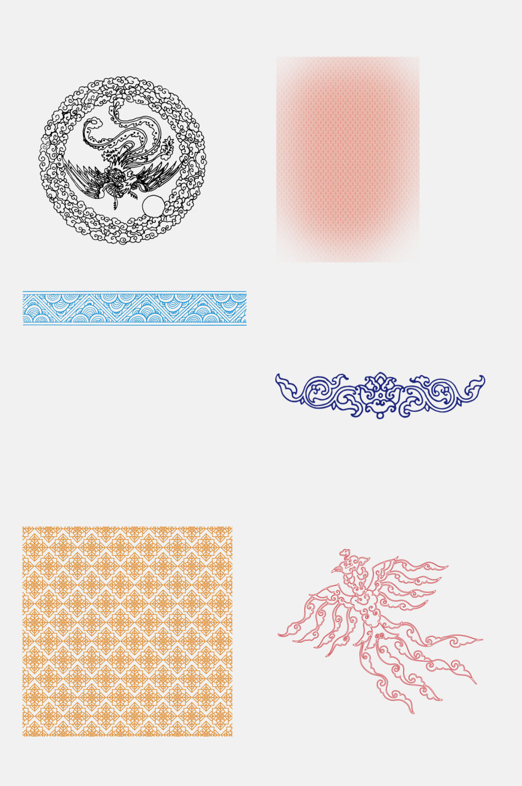 图腾中式底纹图案元素素材素材