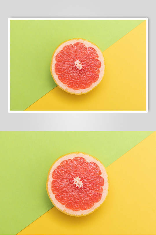 西柚平切水果美食高清图片