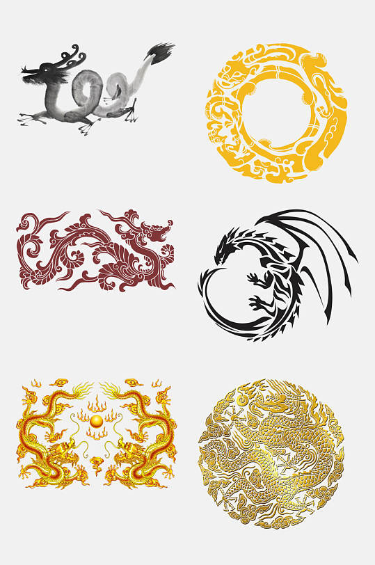 龙纹图案免抠元素素材水墨画荷花古典古风图案免抠素材立即下载中式