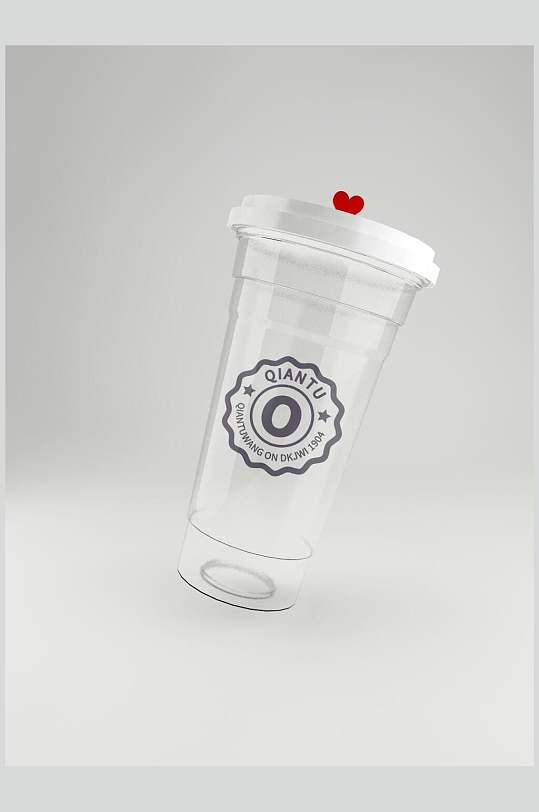 透明奶茶杯logo展示样机效果图