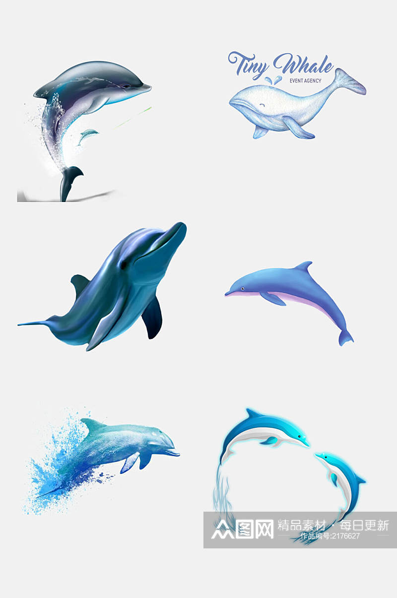 创意海豚免抠元素素材