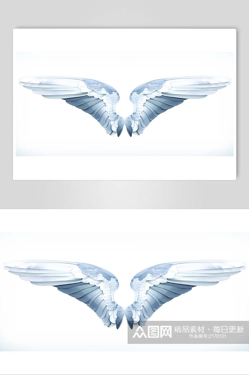 银色翅膀矢量设计元素素材素材