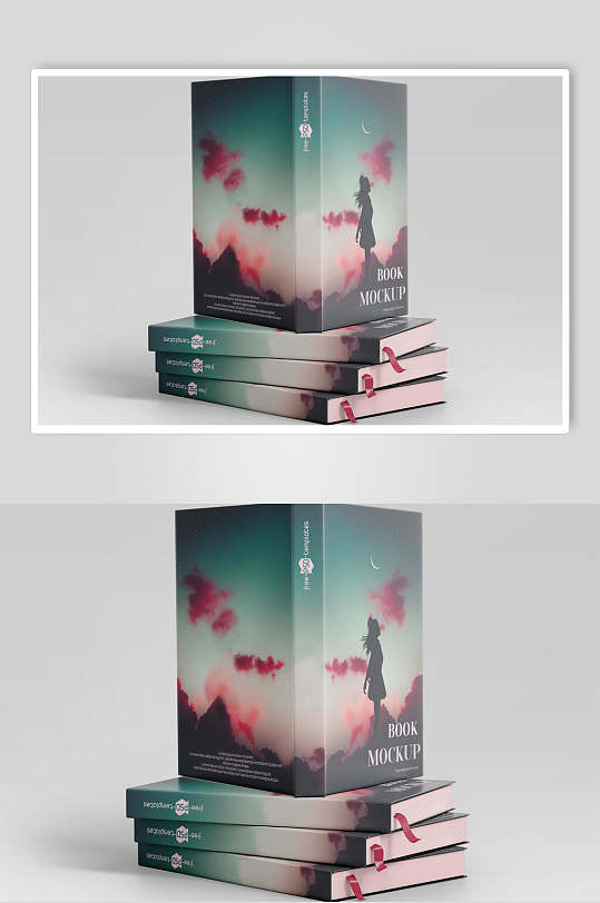 大气极简书籍封面样机