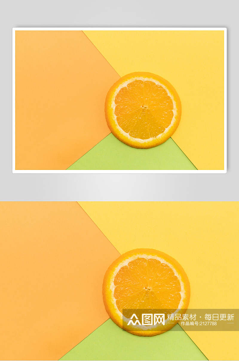 简约橙子平切水果美食图片素材