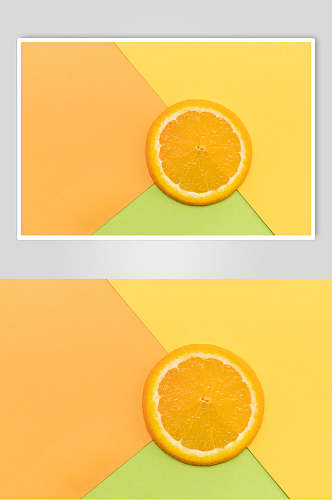简约橙子平切水果美食图片