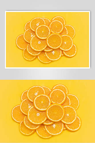 金黄橙子平切水果食品图片