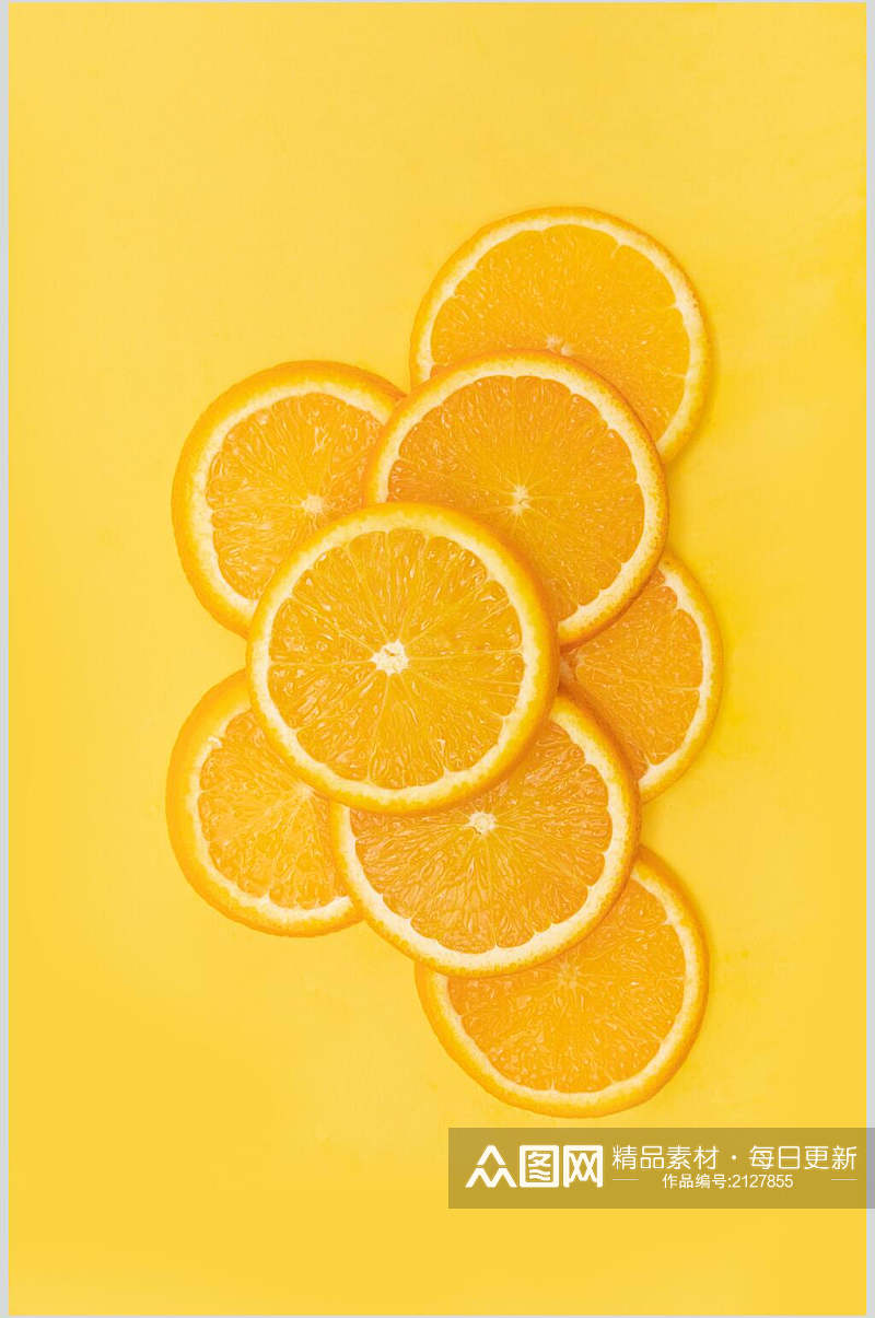 橙子平切水果食品图片素材