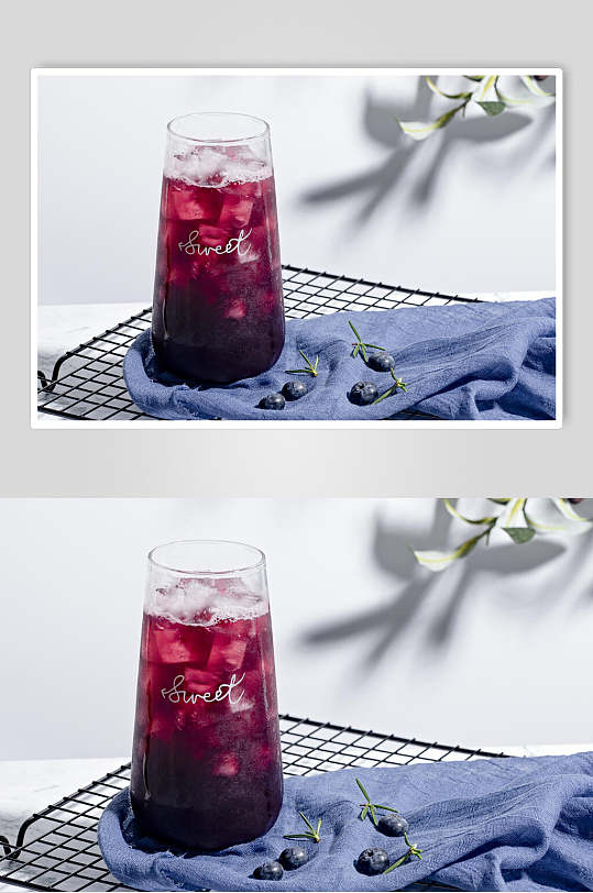 蓝莓夏日冷饮美食图片