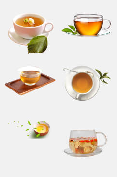 清新花茶绿茶免抠元素