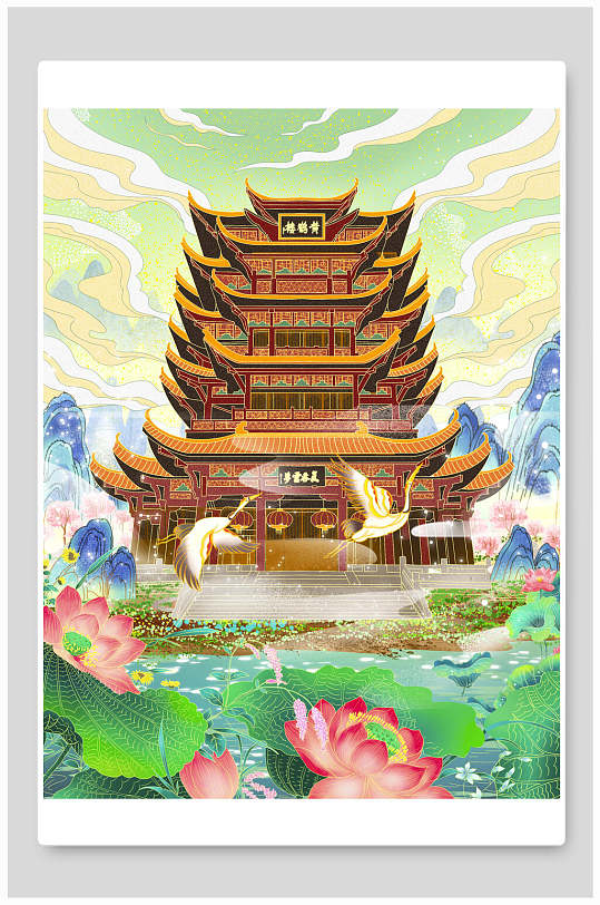 黄鹤楼地标图片-黄鹤楼地标素材下载-众图网