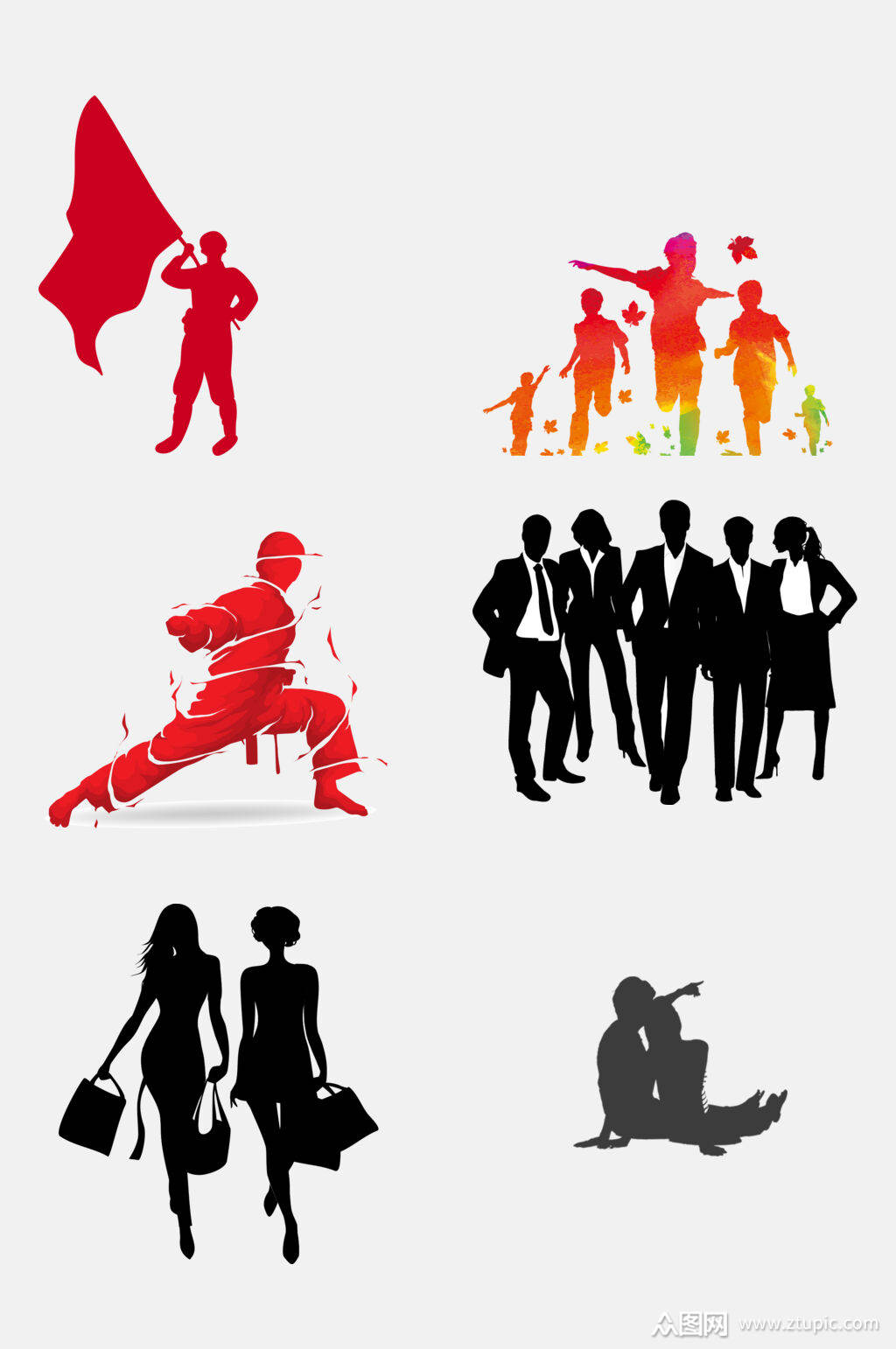 简约人物剪影免抠元素素材模板下载-编号2178317-众图网