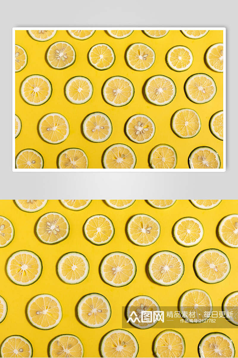 柠檬平切水果美食图片素材
