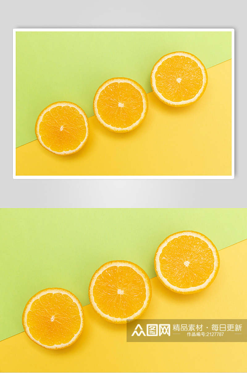 橙子平切水果美食图片素材