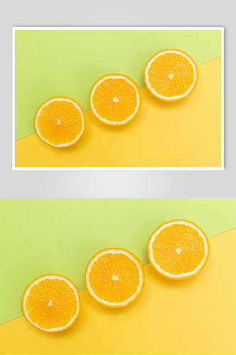 橙子平切水果美食图片