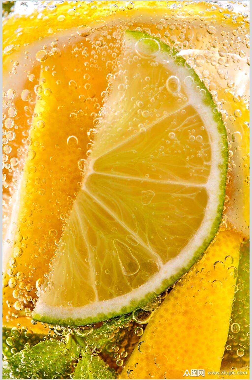 冰镇新鲜平切水果美食图片