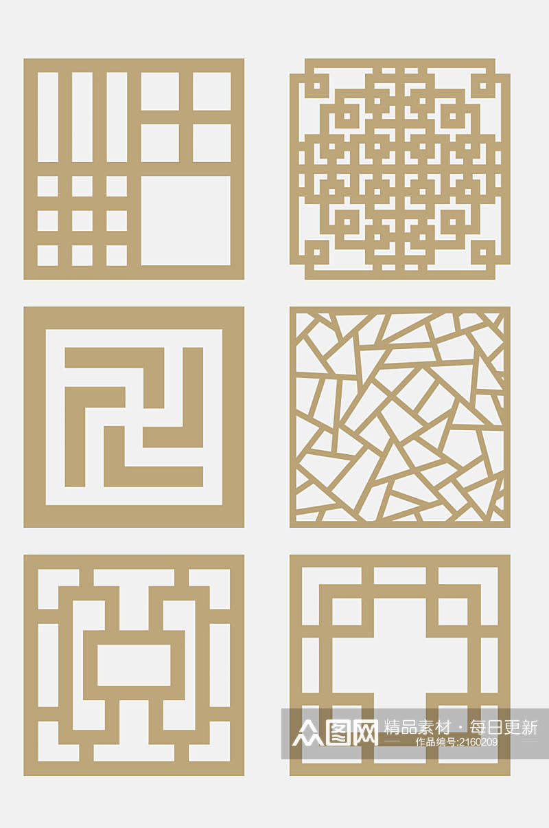 简约中式古典花纹免抠元素素材