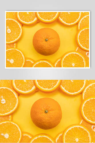 平切柑橘橙子水果图片