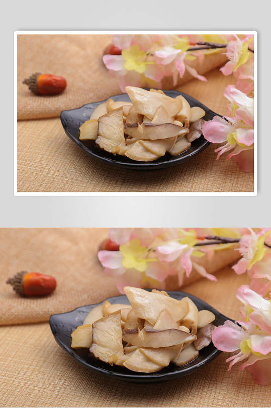 杏鲍菇炒饭摄影图片