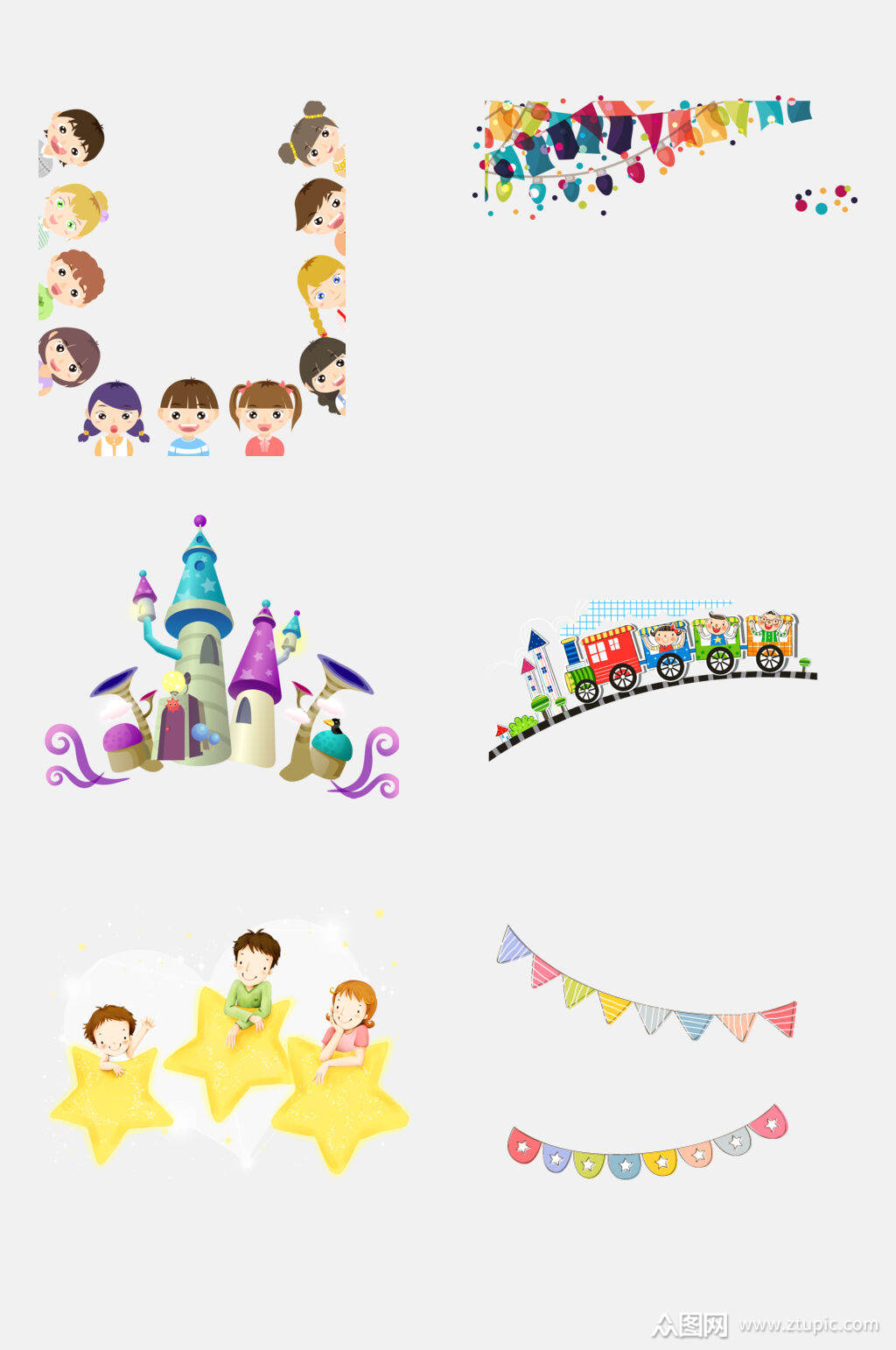 快乐六一儿童节免抠元素素材