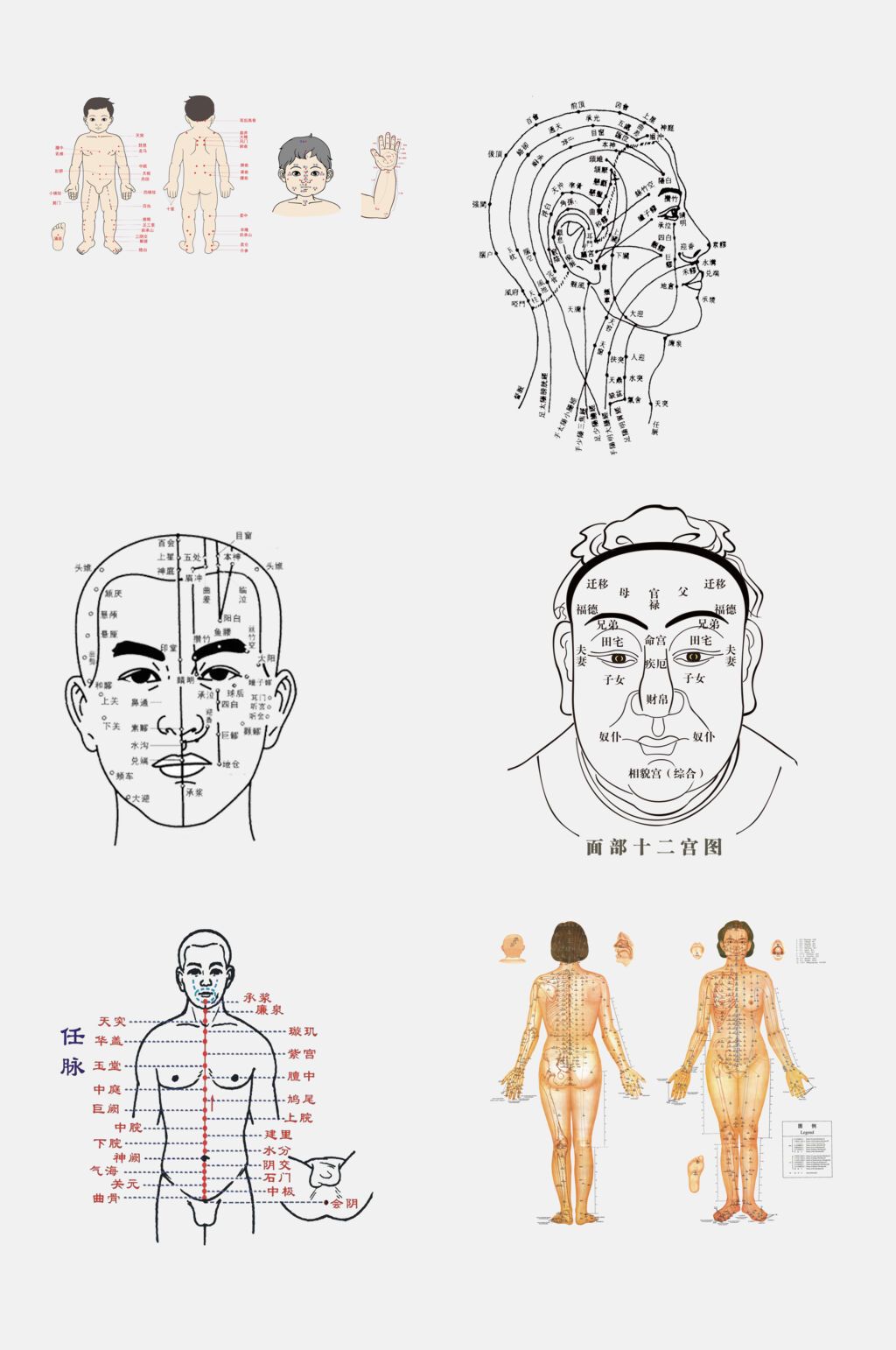 手绘中医人体经络穴位图素材素材