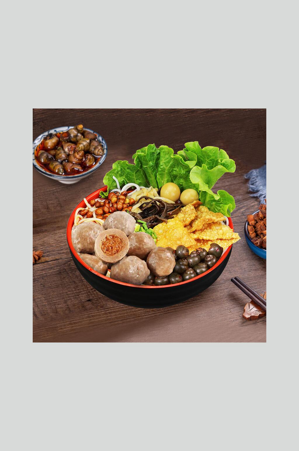 新鲜撒尿牛肉丸螺蛳粉美食图片素材