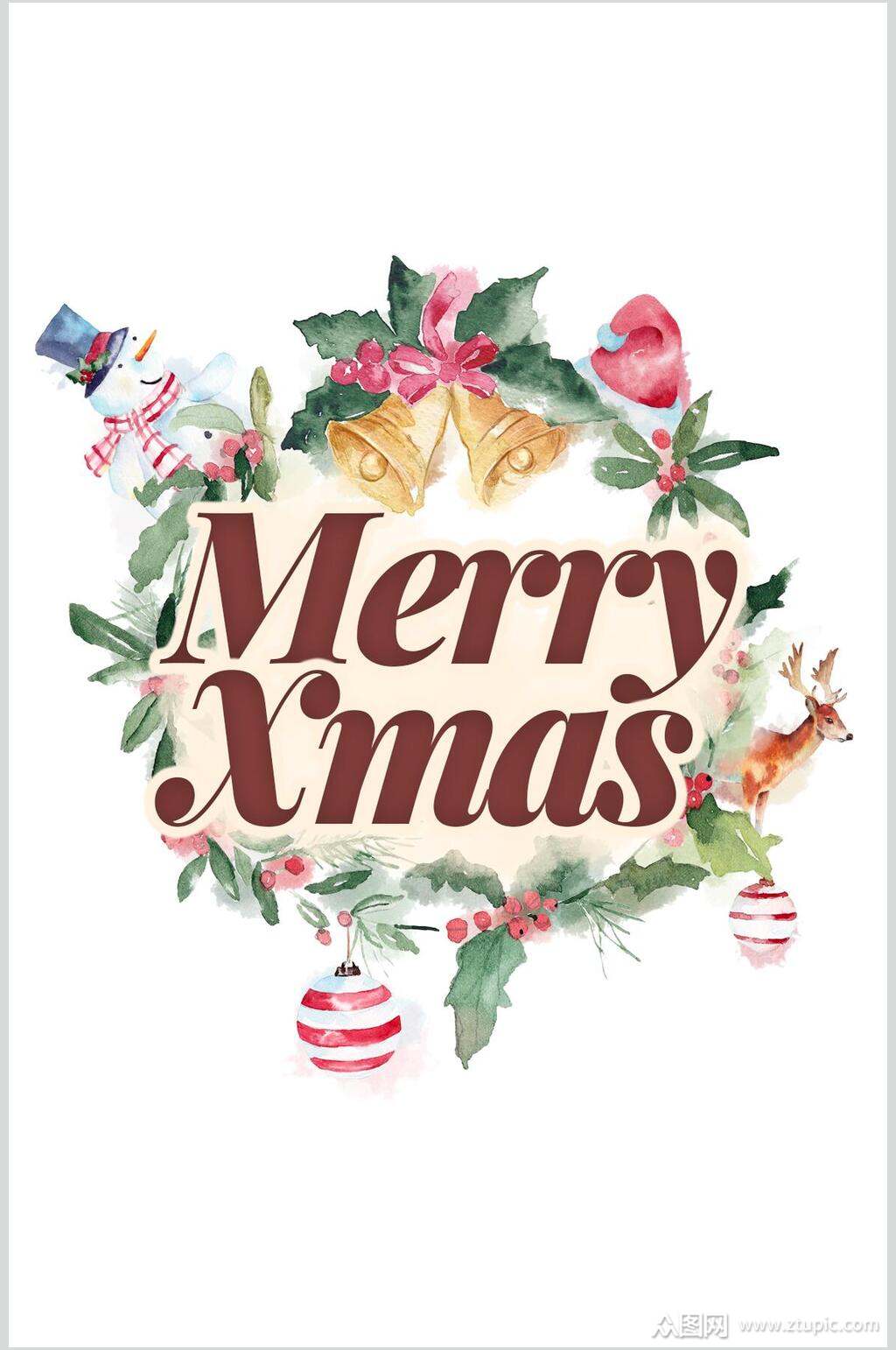 简洁欧美风圣诞节海报素材素材