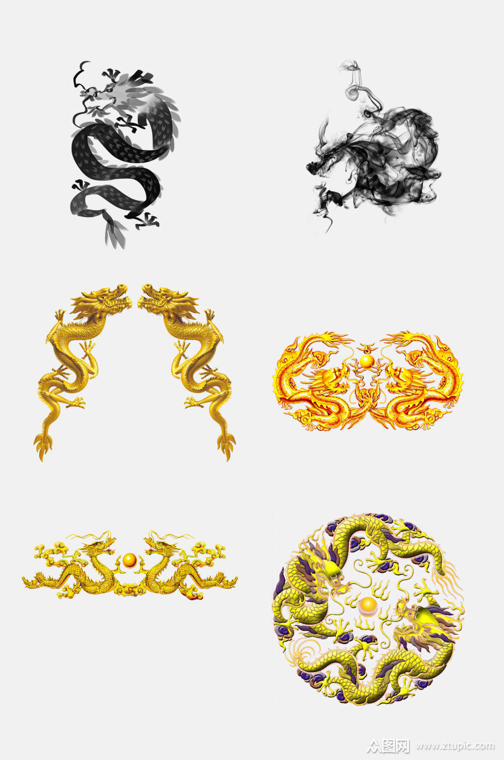 霸气中国风龙纹图案免抠元素素材素材
