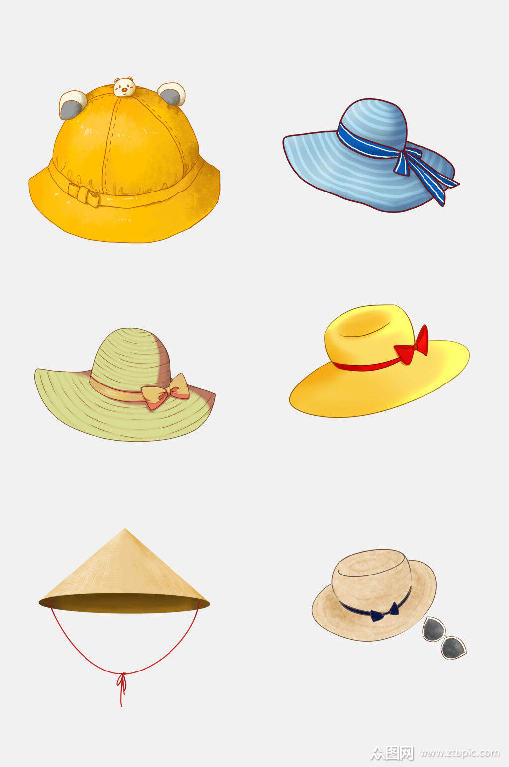 精美卡通帽子免抠元素素材