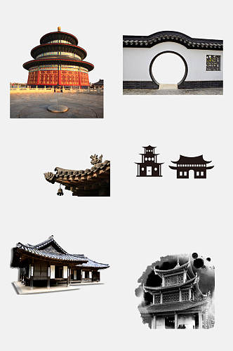 天坛古代宫廷建筑免抠元素素材