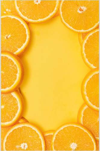 新鲜橙子平切水果食品图片