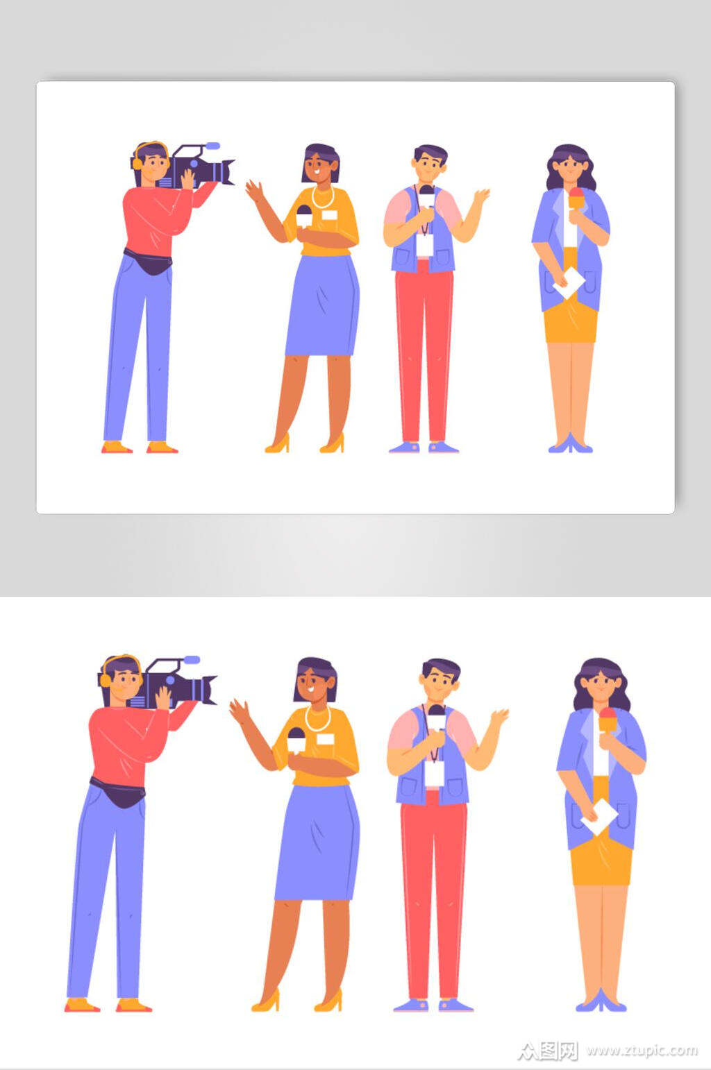 摄影扁平化人物矢量元素素材