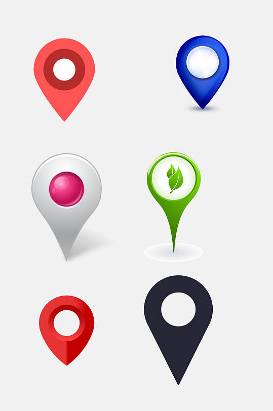 个性创意定位标识免抠元素