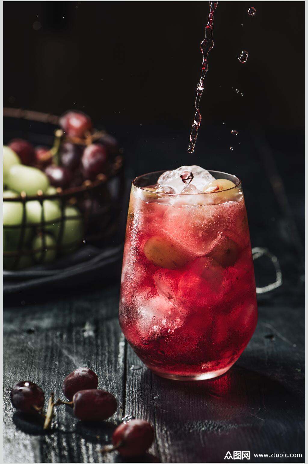 葡萄水果夏日冷饮美食图片素材