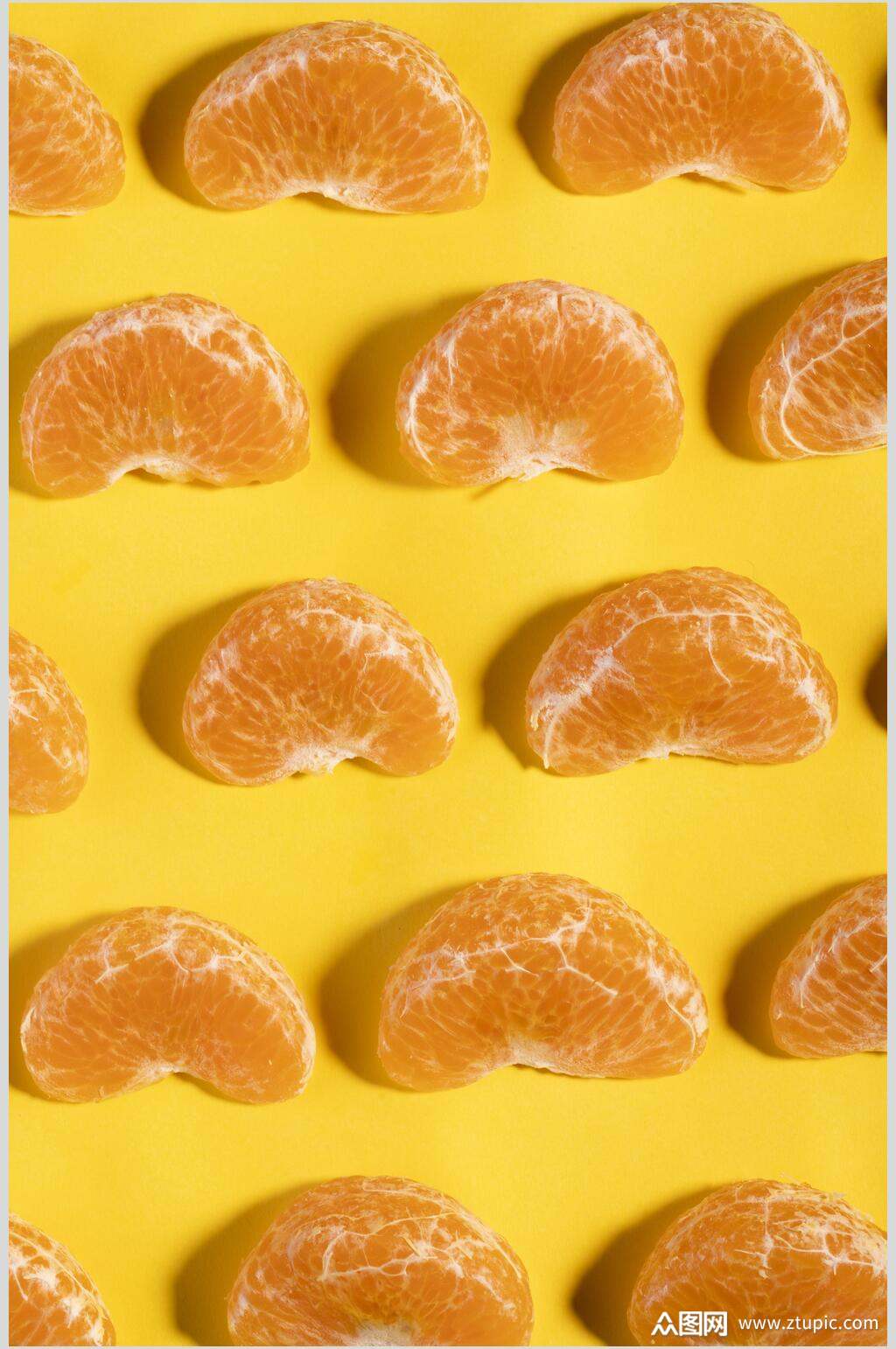 新鲜橘子瓣平切水果美食图片