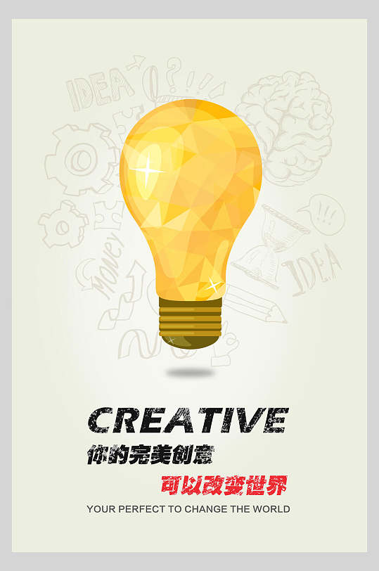 你的完美创意可以改变世界公司企业文化挂画海报