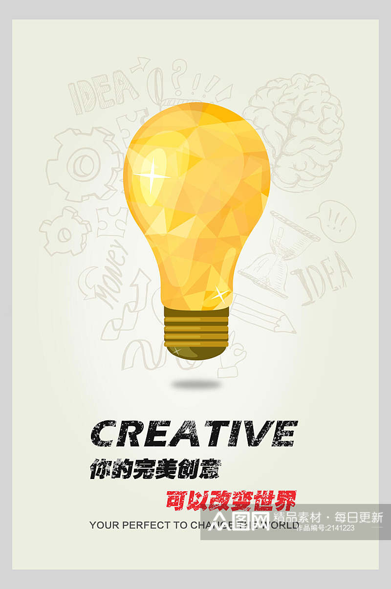 你的完美创意可以改变世界公司企业文化挂画海报素材