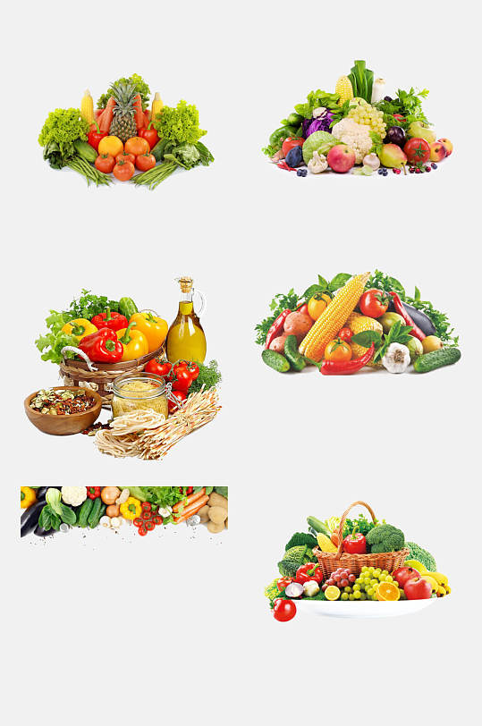 炫彩蔬菜水果免抠元素