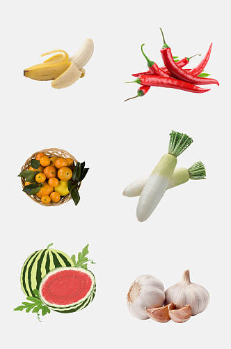 极简蔬菜水果免抠元素