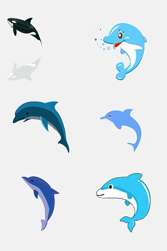 简洁动物海豚免抠元素