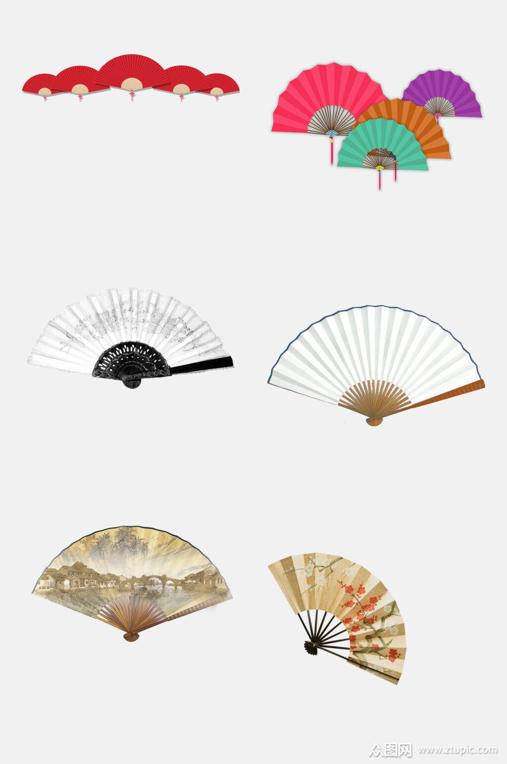 时尚中国风折扇免抠元素模板下载-编号2153813-众图网