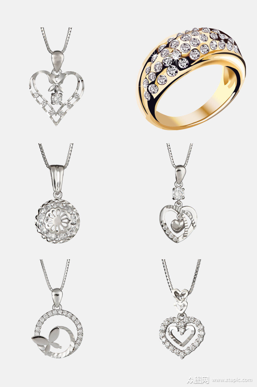 吊坠戒指首饰戒指免抠元素素材