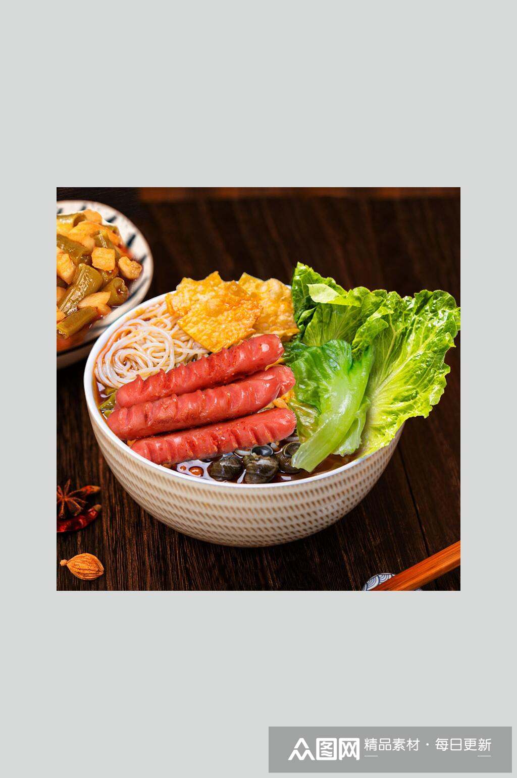 台湾热狗螺蛳粉摄影图片