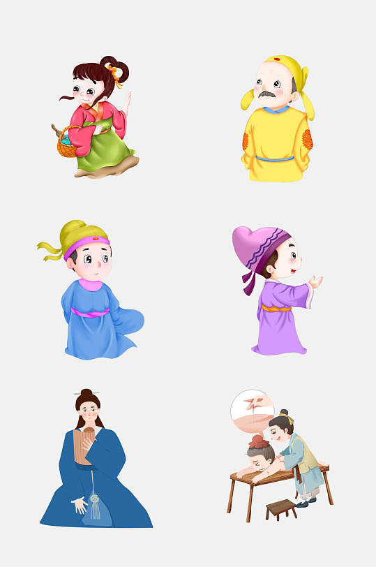 卡通古代人物素材_卡通古代人物模板_卡通古代人物设计图片免费下载-众图网