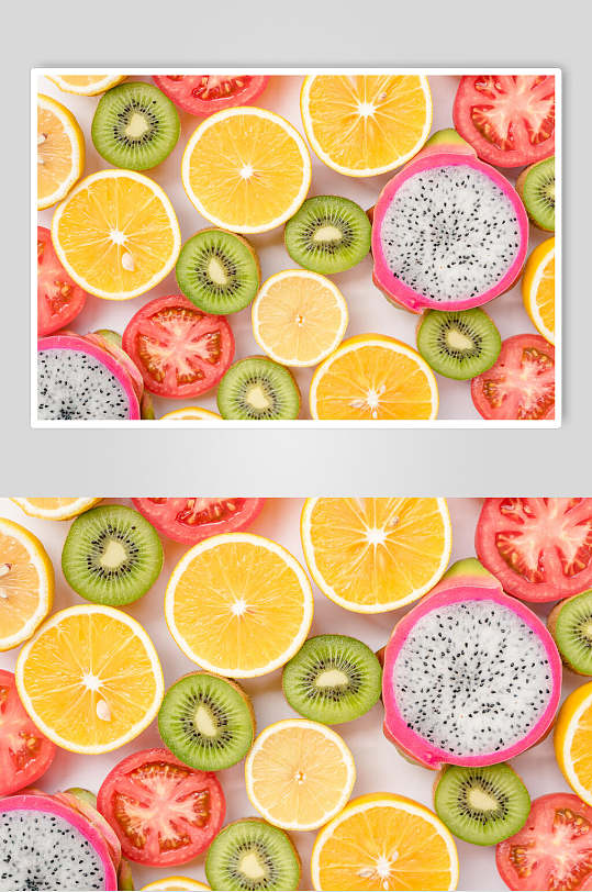 平切水果集锦食品图片
