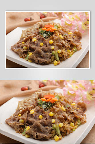 牛肉玉米炒饭美食摄影图片