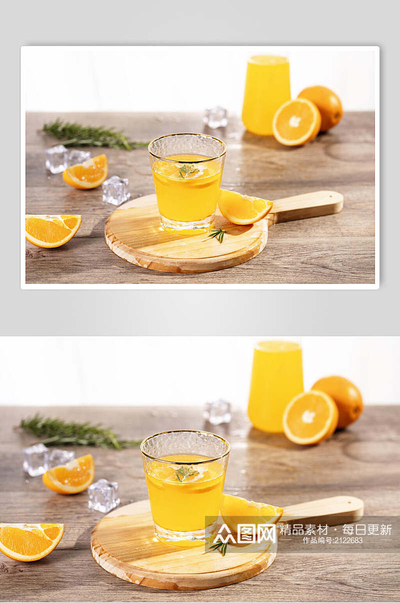 橙汁夏日冷饮美食图片素材