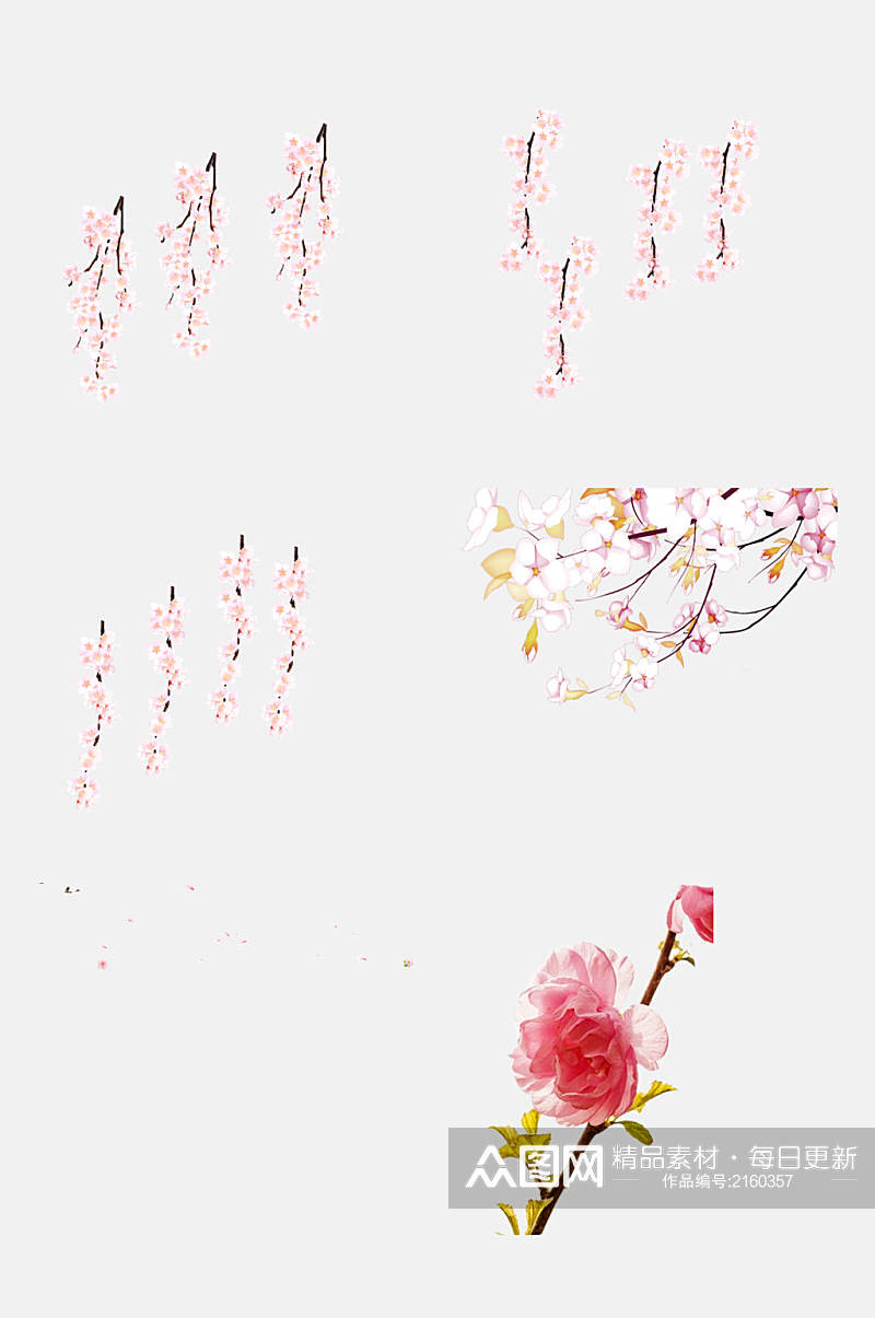 粉色花卉荷花莲花免抠元素素材