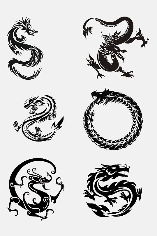 大气古典龙纹龙图腾免抠元素素材