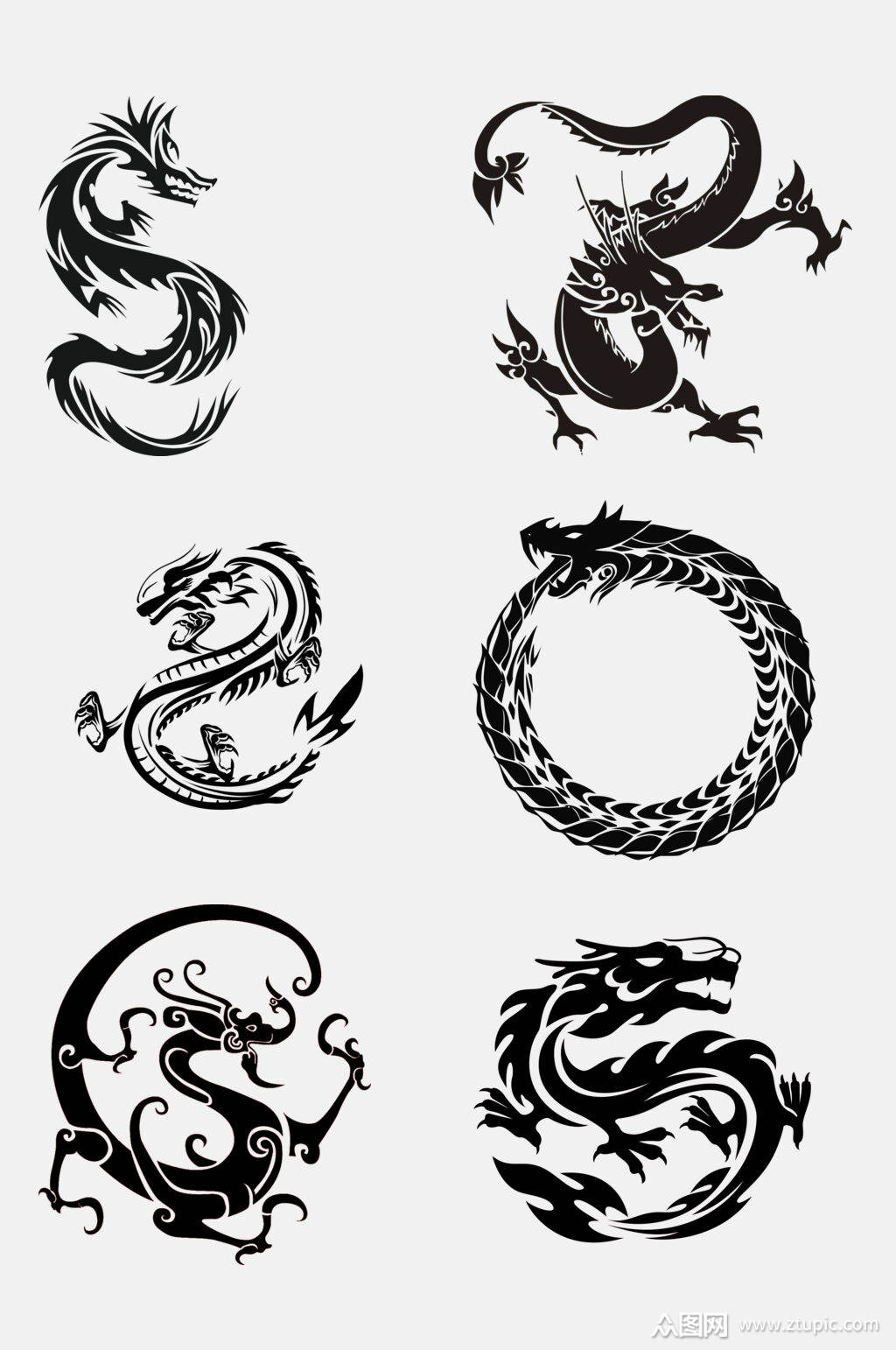 大气古典龙纹龙图腾免抠元素素材模板下载-编号2178567-众图网
