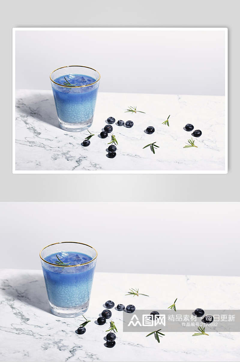 新鲜美味蓝莓夏日冷饮美食图片素材
